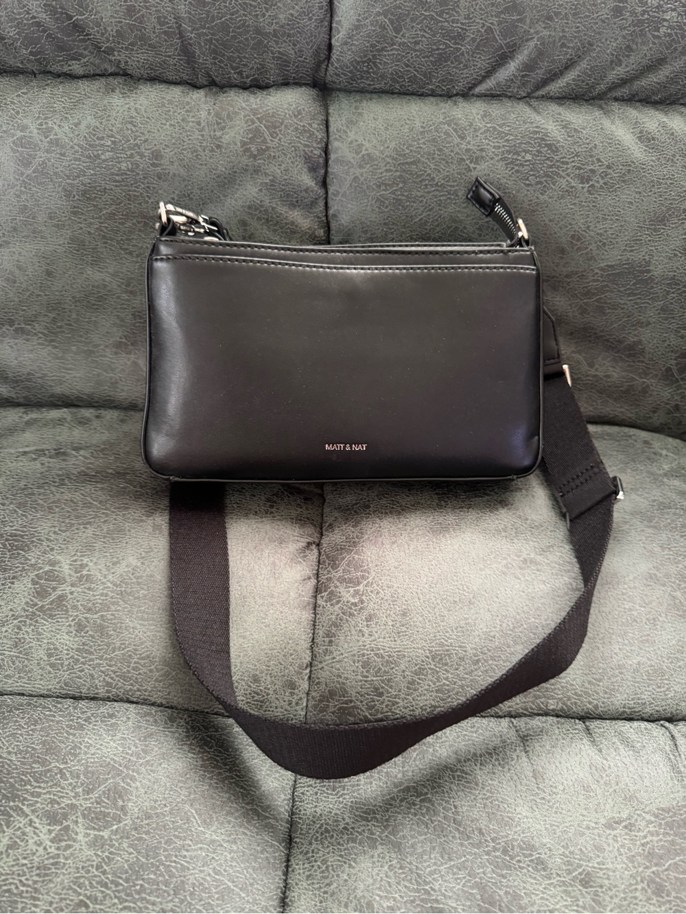 Matt & Nat Black and Brown Vegan Leather crossbody